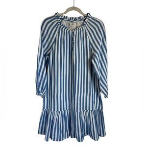 Vineyard Vines Blue White Striped Double Gauze Nautical Dress 100% Cotton Small
